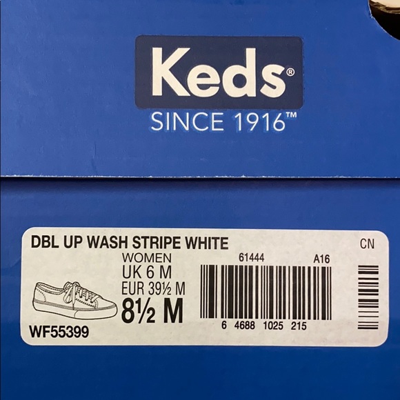 Keds Douple Up Wash Stripe White Sz 8.5 - Picture 6 of 6